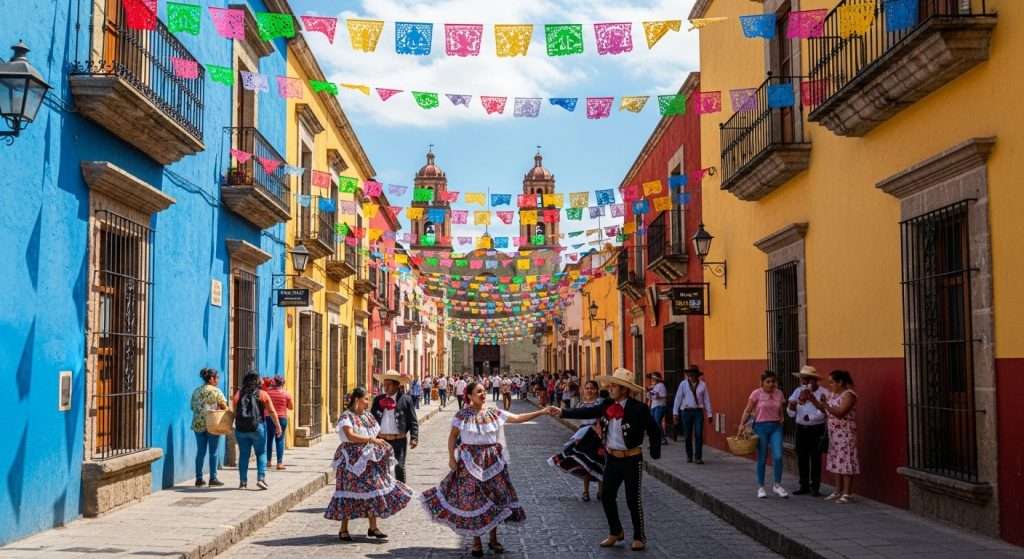 Oaxaca colorful streets – Mexico best budget travel 2025