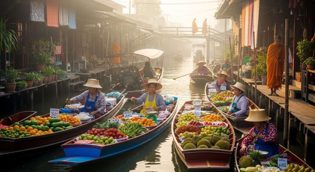 Bangkok floating market – Thailand best budget travel 2025