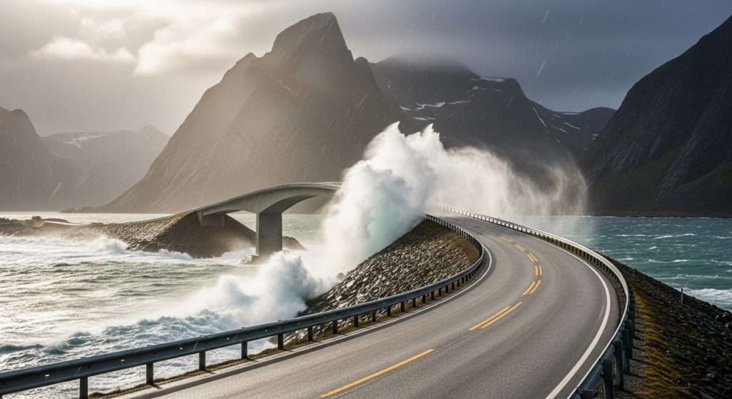 Curving bridges and ocean views along Norway’s Atlantic Ocean Road — one of the world’s most dramatic coastal routes 2025.
